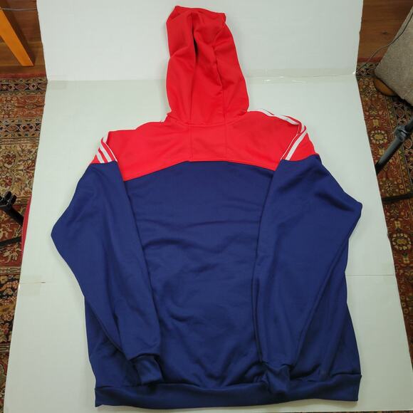 Adidas Washington Capitals 3 Stripe Red Blue Hoodie NHL Hockey Aeroready 2022 - Picture 9 of 9